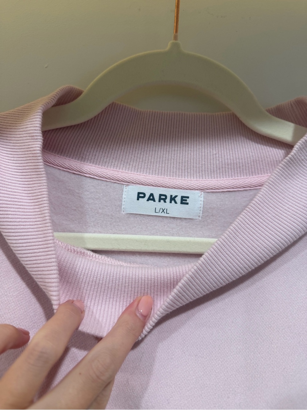 PARKE Mock-Neck Pink Pullover Sweatshirt - Picture 2 of 3